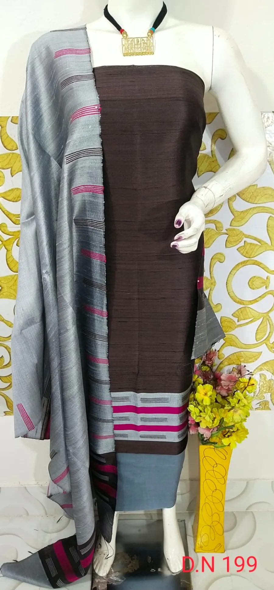 Elegant Tussar Dupion Salwar Suit